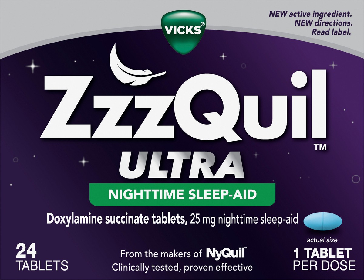 slide 2 of 2, Vicks ZzzQuil ULTRA, Sleep Aid, Nighttime Sleep Aid, 24 ct