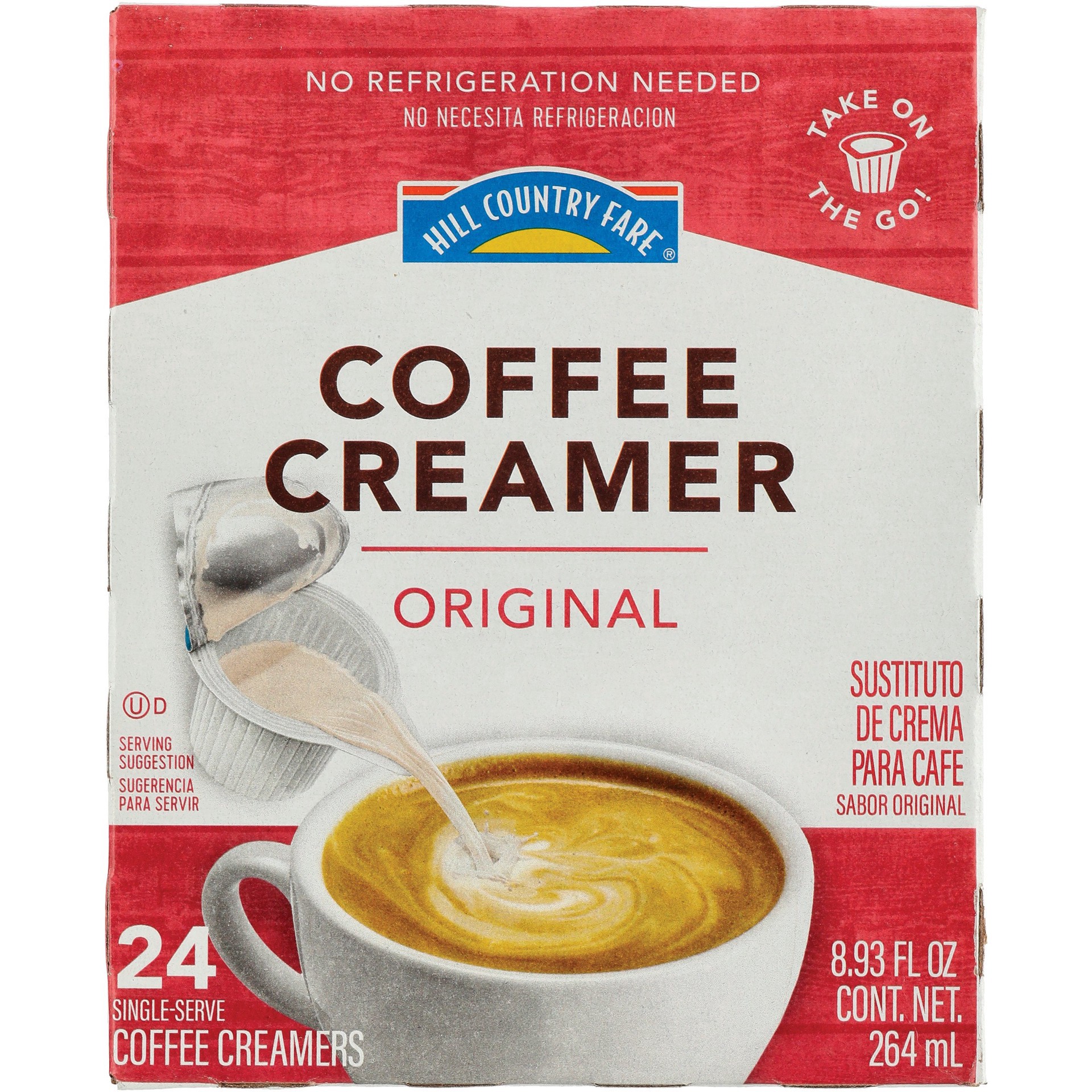 slide 1 of 1, Hill Country Fare Original Non-Dairy Coffee Creamer Single Serve Cups - 24 ct, 24 ct