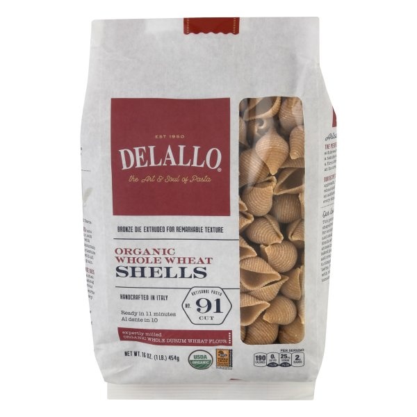 slide 1 of 2, DeLallo Organic Whole Wheat Shells, 16 oz