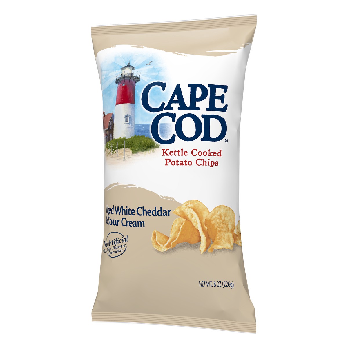 slide 5 of 5, Cape Cod Potato Chips, Aged White Cheddar & Sour Cream Kettle Cooked Chips, 8 Oz, 8 oz