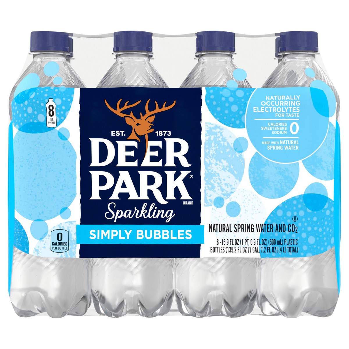 slide 1 of 5, Deer Park Sparkling Water, Simply Bubbles, 16.9 oz. Bottles (8 Count), 8 ct