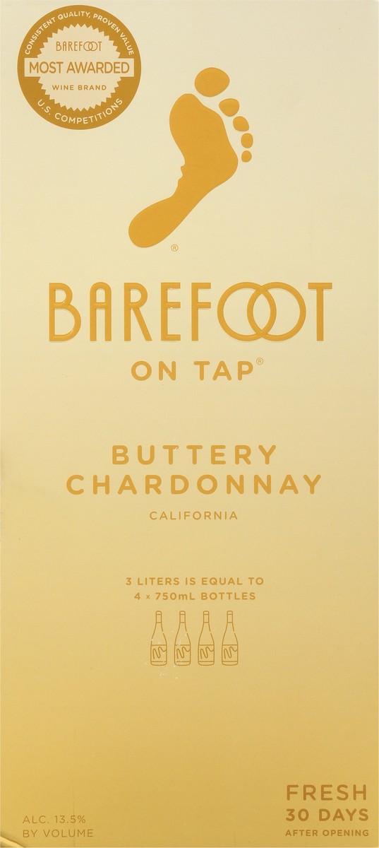 slide 4 of 9, Barefoot White Wine, 3 liter