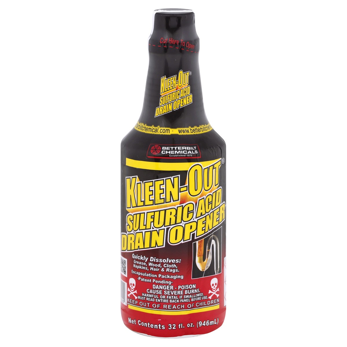 slide 5 of 10, Kleen Out Sulfuric Acid Drain Opener 32 oz, 32 oz