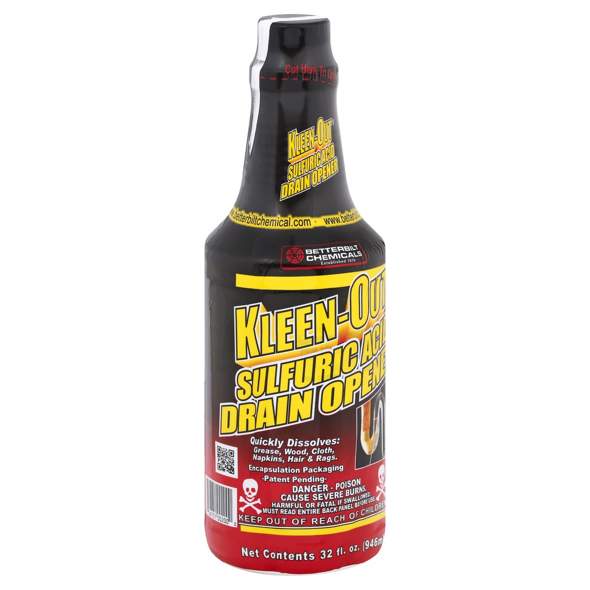 slide 9 of 10, Kleen Out Sulfuric Acid Drain Opener 32 oz, 32 oz