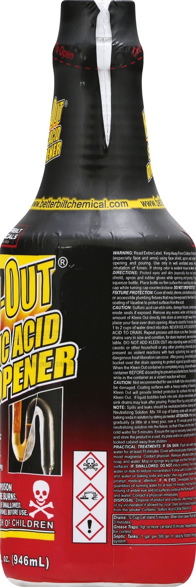 slide 3 of 10, Kleen Out Sulfuric Acid Drain Opener 32 oz, 32 oz