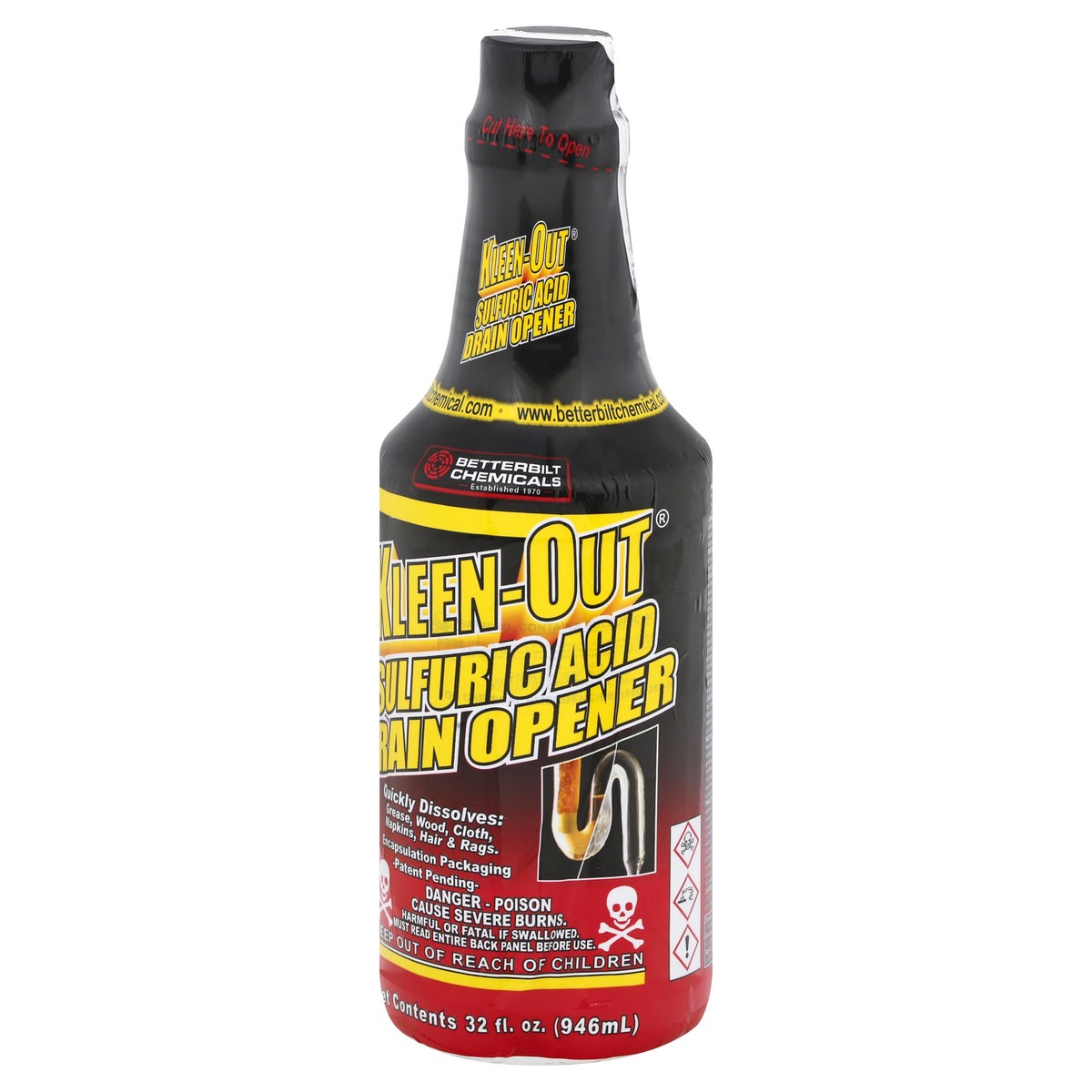 slide 4 of 10, Kleen Out Sulfuric Acid Drain Opener 32 oz, 32 oz