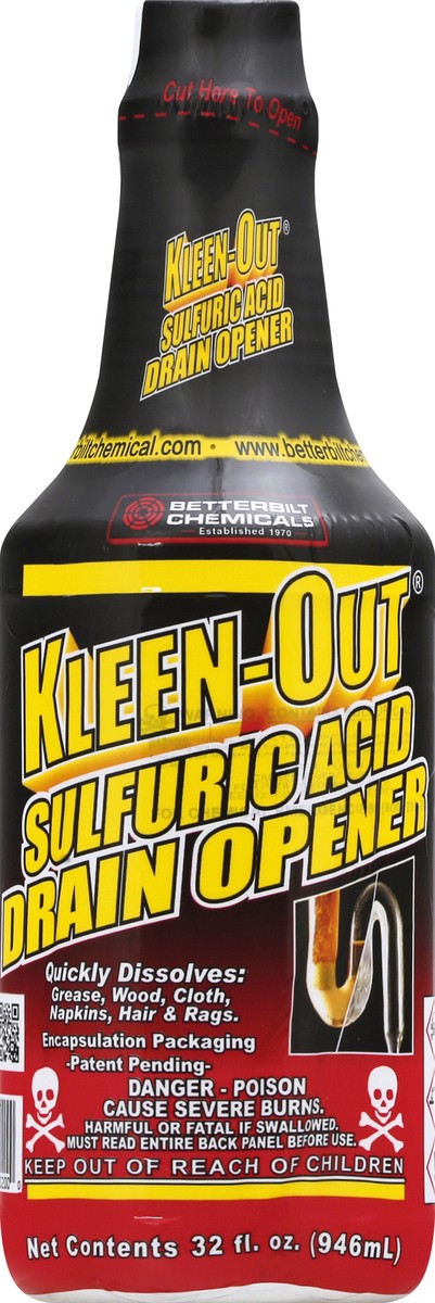 slide 1 of 10, Kleen Out Sulfuric Acid Drain Opener 32 oz, 32 oz