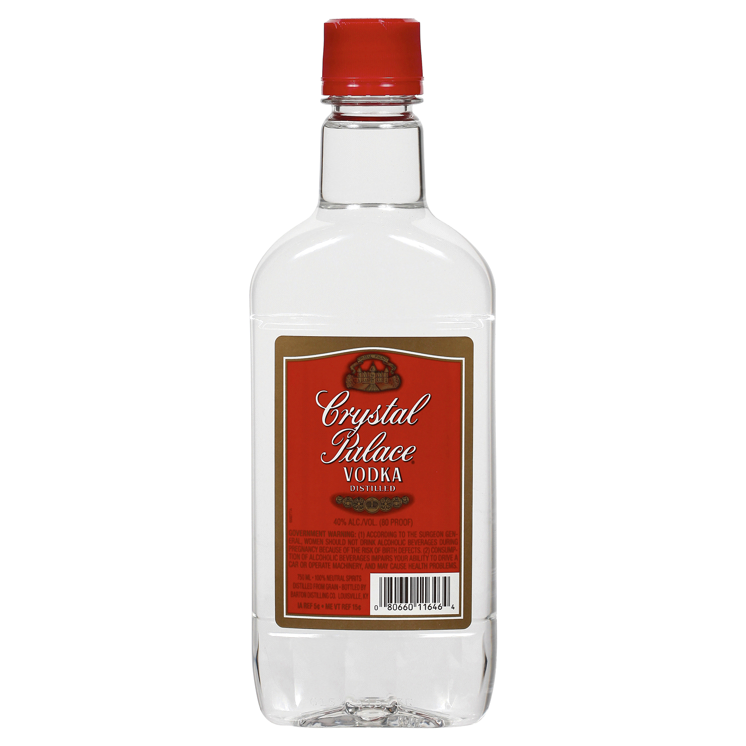 slide 1 of 1, Crystal Palace Vodka 750ml Traveler Bottle – 40% ABV (80 Proof), Smooth Premium Vodka, 750 ml