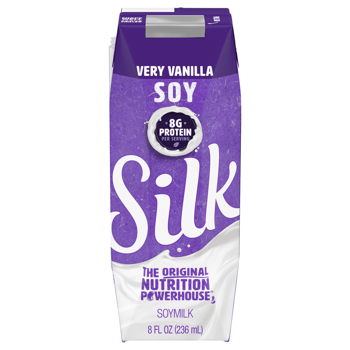 slide 1 of 8, Silk Shelf-Stable Soy Milk Singles, Very Vanilla, Dairy-Free, Vegan, Non-GMO Project Verified, 8 oz., 8 fl oz