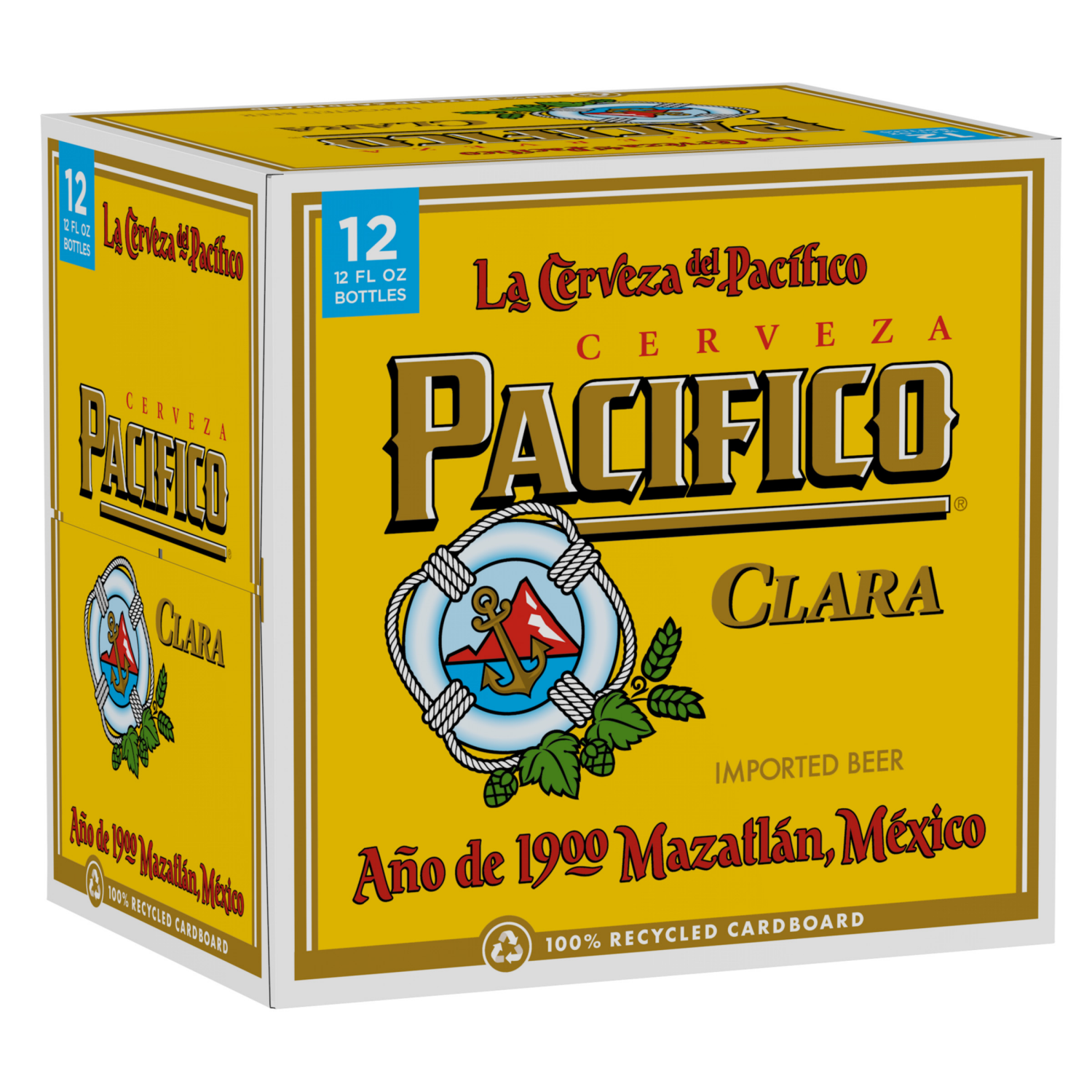slide 4 of 8, Pacifico Clara Mexican Lager Beer, 12 pk 12 fl oz Bottles, 4.4% ABV, 12 ct