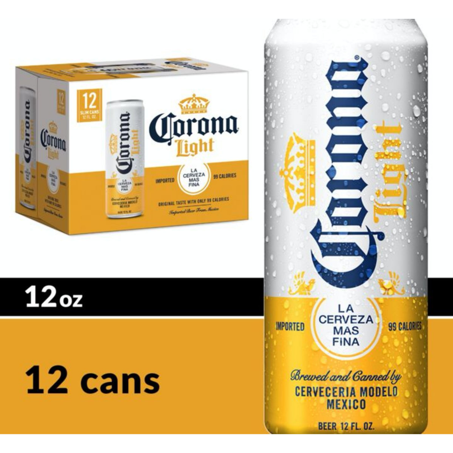 slide 2 of 7, Corona Light Mexican Lager Import Light Beer, 12 ct; 12 fl oz