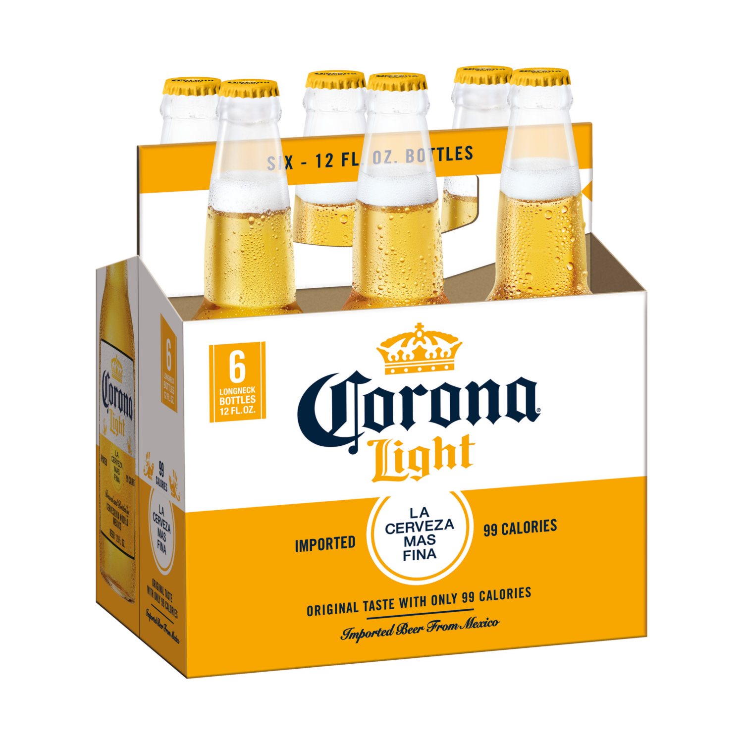 slide 4 of 8, Corona Light Mexican Lager Beer, 6 pk 12 fl oz Bottles, 4.0% ABV, 6 ct; 12 fl oz