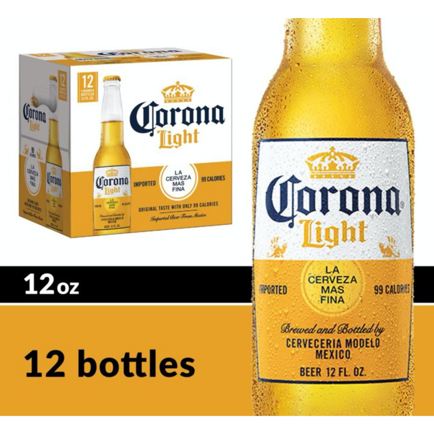 slide 2 of 8, Corona Light Mexican Lager Beer, 12 pk 12 fl oz Bottles, 4.0% ABV, 12 ct