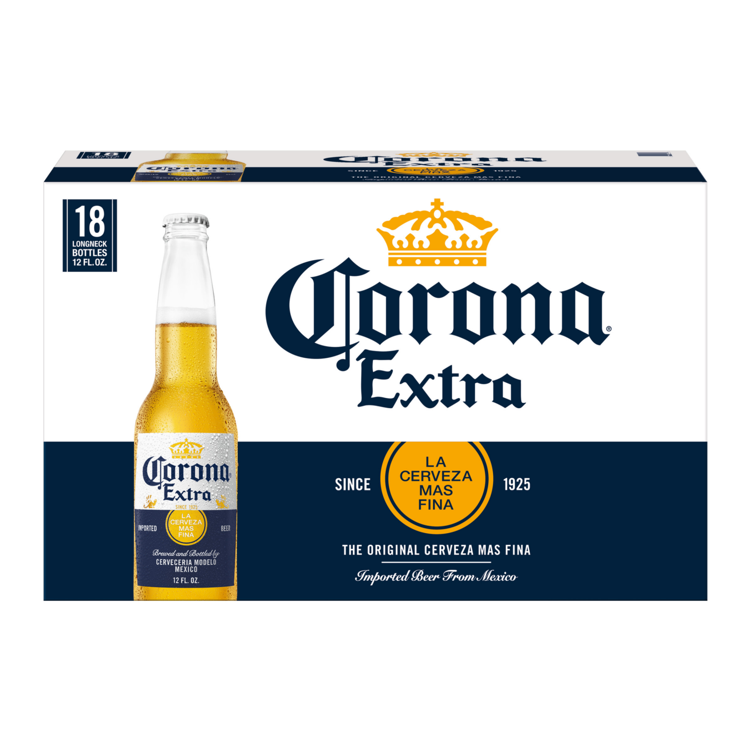 slide 1 of 5, Corona Extra Mexican Lager Beer, 18 pk 12 fl oz Bottles, 4.6% ABV, 18 ct