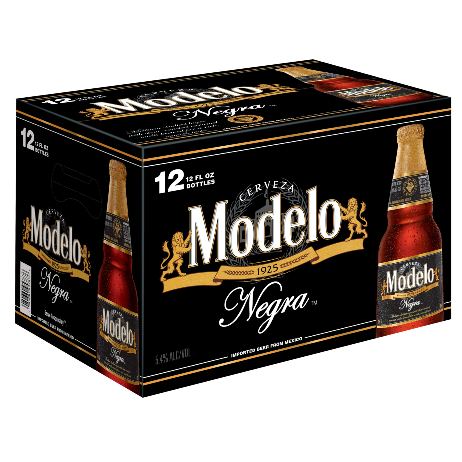 slide 2 of 5, Modelo Negra Mexican Amber Lager Beer, 12 pk 12 fl oz Bottles, 5.4% ABV, 12 ct