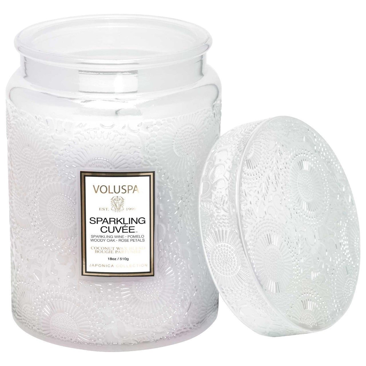slide 1 of 1, VOLUSPA Sparkling Cuvee Glass Jar Candle 18 oz / 510 g 1-Wick candle, 
