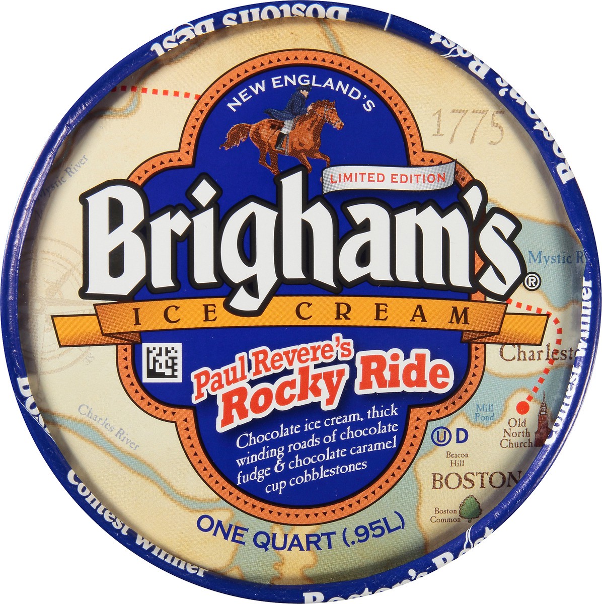 slide 7 of 8, Brigham's Paul Revere's Rocky Ride Ice Cream, 1 Quart, 1 qt