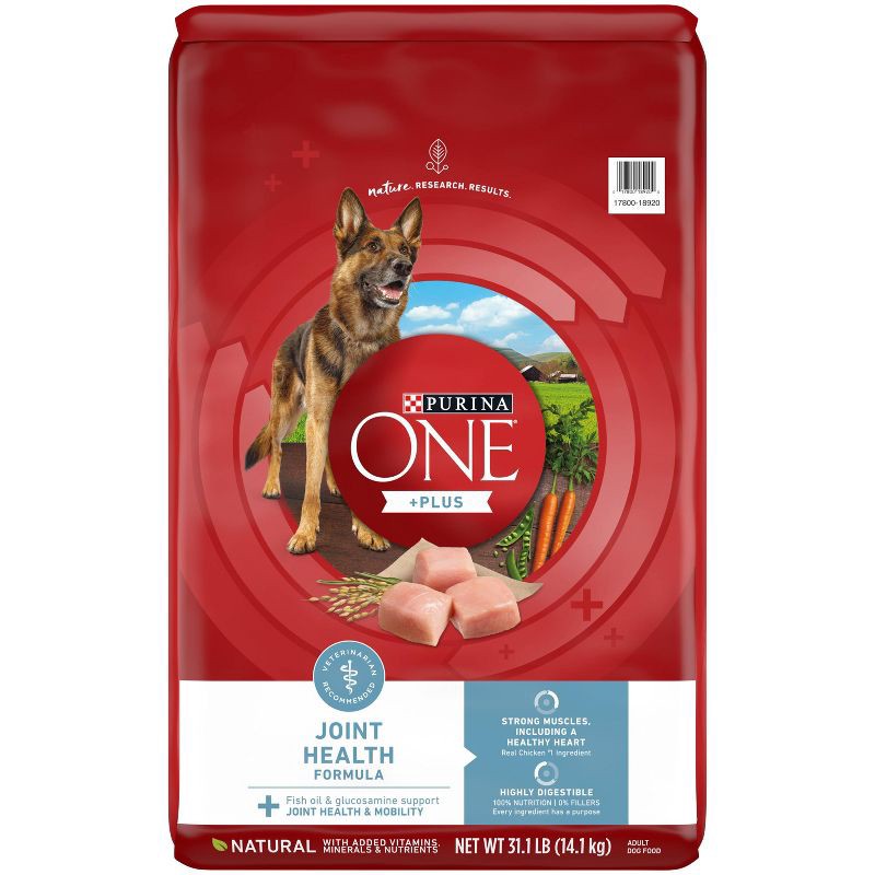 slide 1 of 7, Purina ONE +Plus Joint Health Natural Chicken Flavor Dry Dog Food - 31.1lbs, 31.1 lb