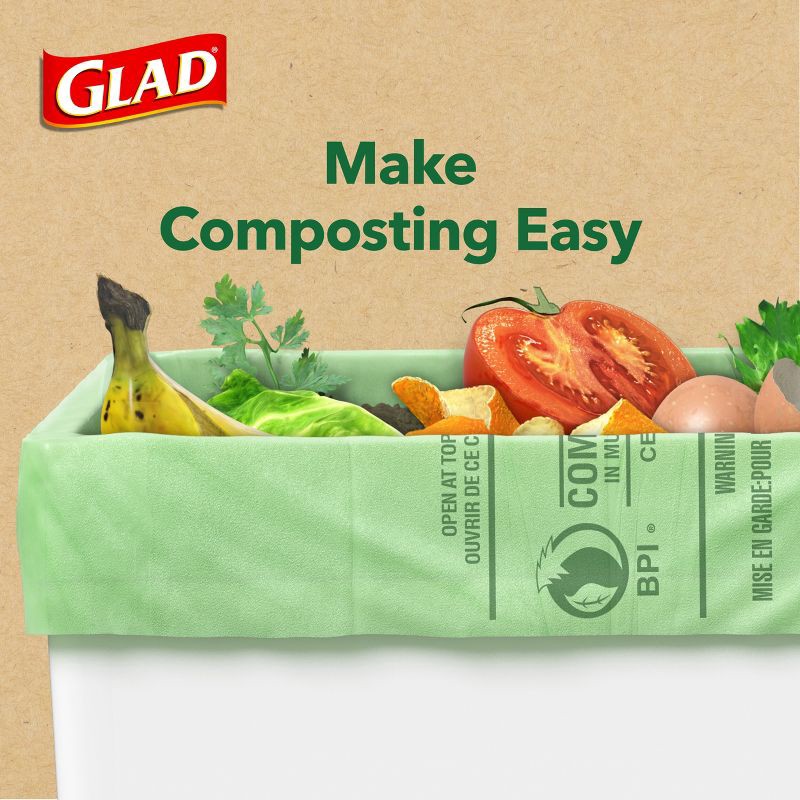 slide 3 of 13, Glad Compost Trash Bags - Unscented - 22ct, 22 ct