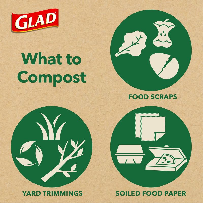 slide 4 of 13, Glad Compost Trash Bags - Unscented - 22ct, 22 ct