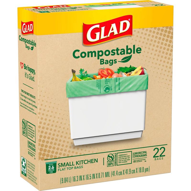 slide 6 of 13, Glad Compost Trash Bags - Unscented - 22ct, 22 ct