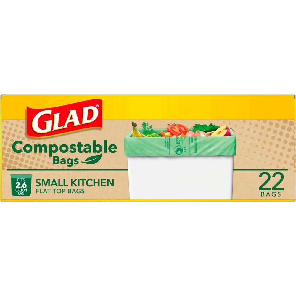 Glad 2.6 Gal. Compostable Green Trash Bags (22-Count) 1258779270