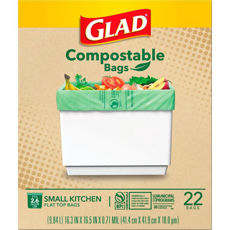 slide 8 of 13, Glad Compost Trash Bags - Unscented - 22ct, 22 ct