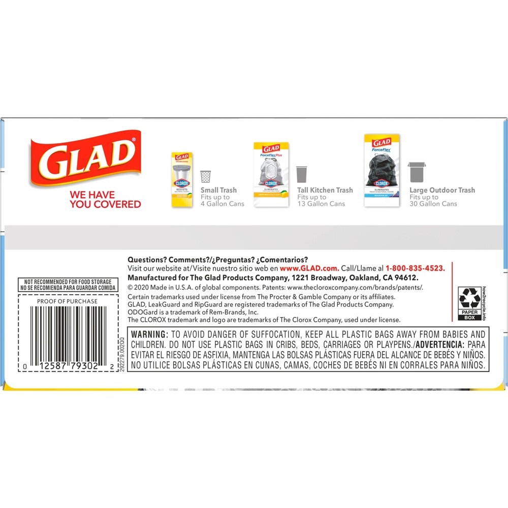 Glad ForceFlexPlus Drawstring Large Trash Bags - 30 Gallon - Shop Trash Bags  at H-E-B