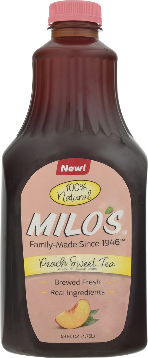 slide 11 of 13, Milo's Peach Tea, 59 oz