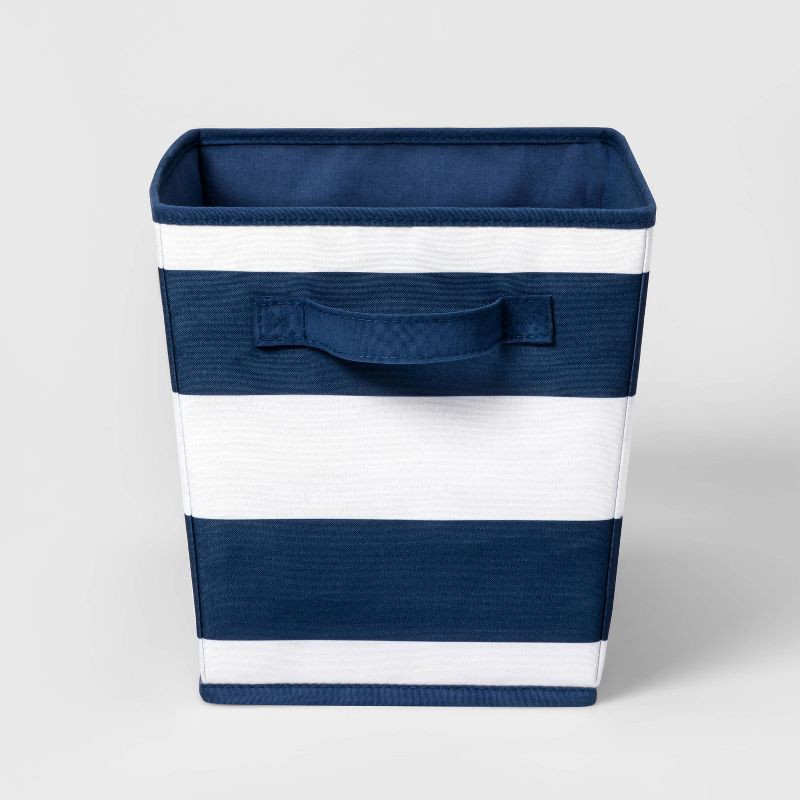 Large Canvas Striped Kids' Bin Navy - Pillowfort 1 ct | Shipt