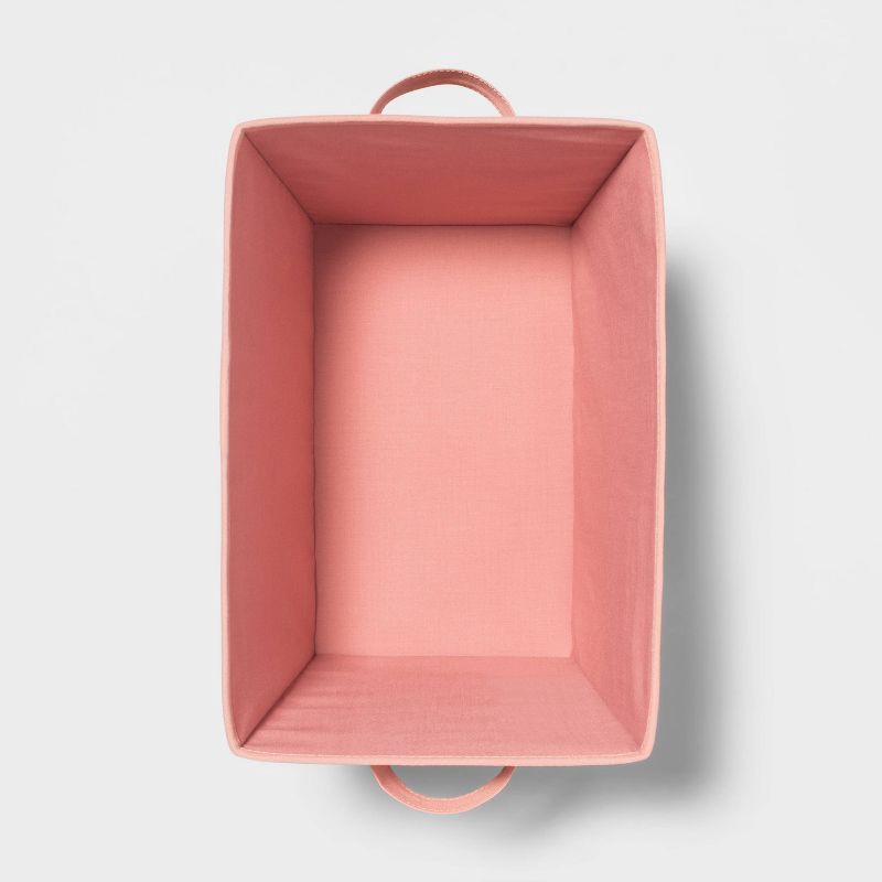 slide 4 of 5, Large Canvas Dot Kids' Bin Rose Pink - Pillowfort™: Decorative Storage Basket, Cardboard & Polyester, 10"x15"x10", 1 ct