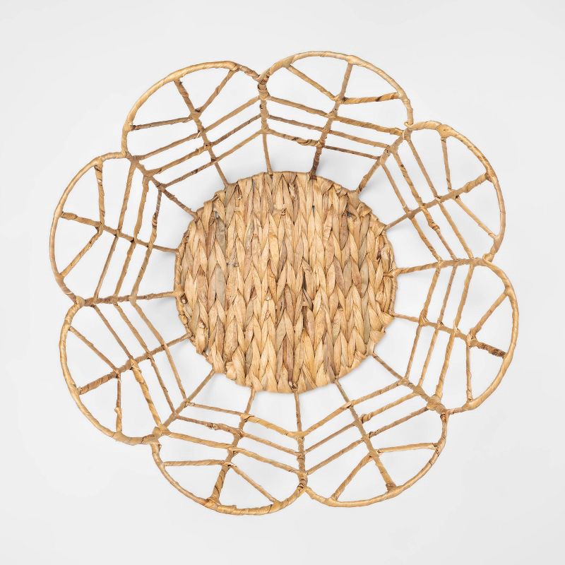 slide 3 of 5, Large Tulip Shaped Kids' Woven Basket - Pillowfort™: Handwoven Storage, Steel & Water Hyacinth, Off-White, 18"x18"x14.5", 1 ct