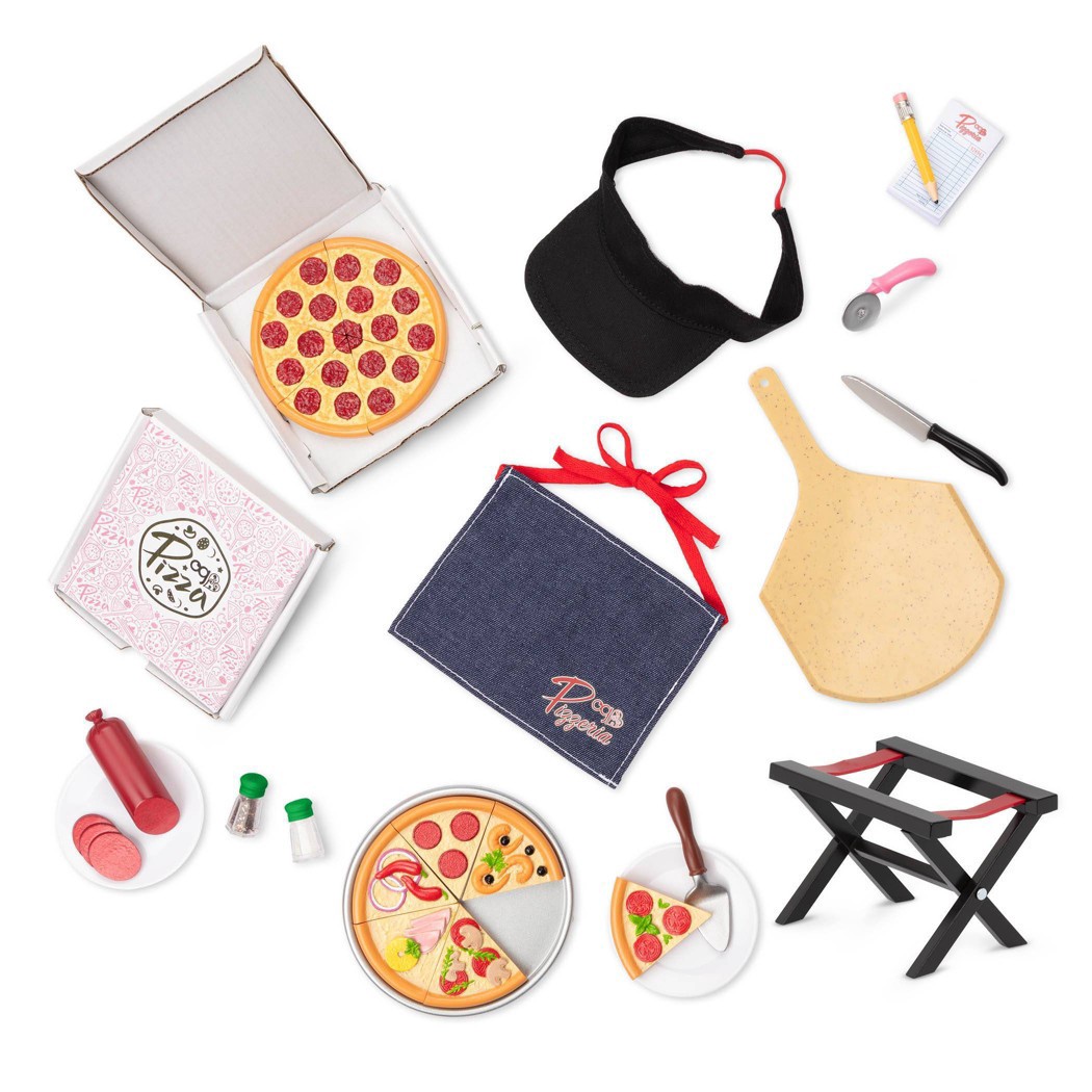 slide 1 of 1, Our Generation Play Food Pizza Set for 18" Dolls - Yummy Pizzeria, 1 ct