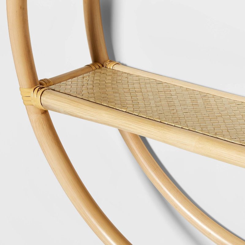 slide 4 of 5, Rattan Kids' Round Shelf Natural - Pillowfort™: Decorative Wall Shelf, Floating Curio Shelves, No Assembly Required, 1 ct