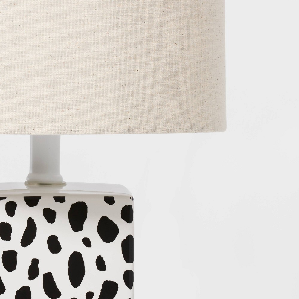 slide 2 of 4, Leopard Base Lamp with Cylinder Shade Black/White - Pillowfort, 1 ct