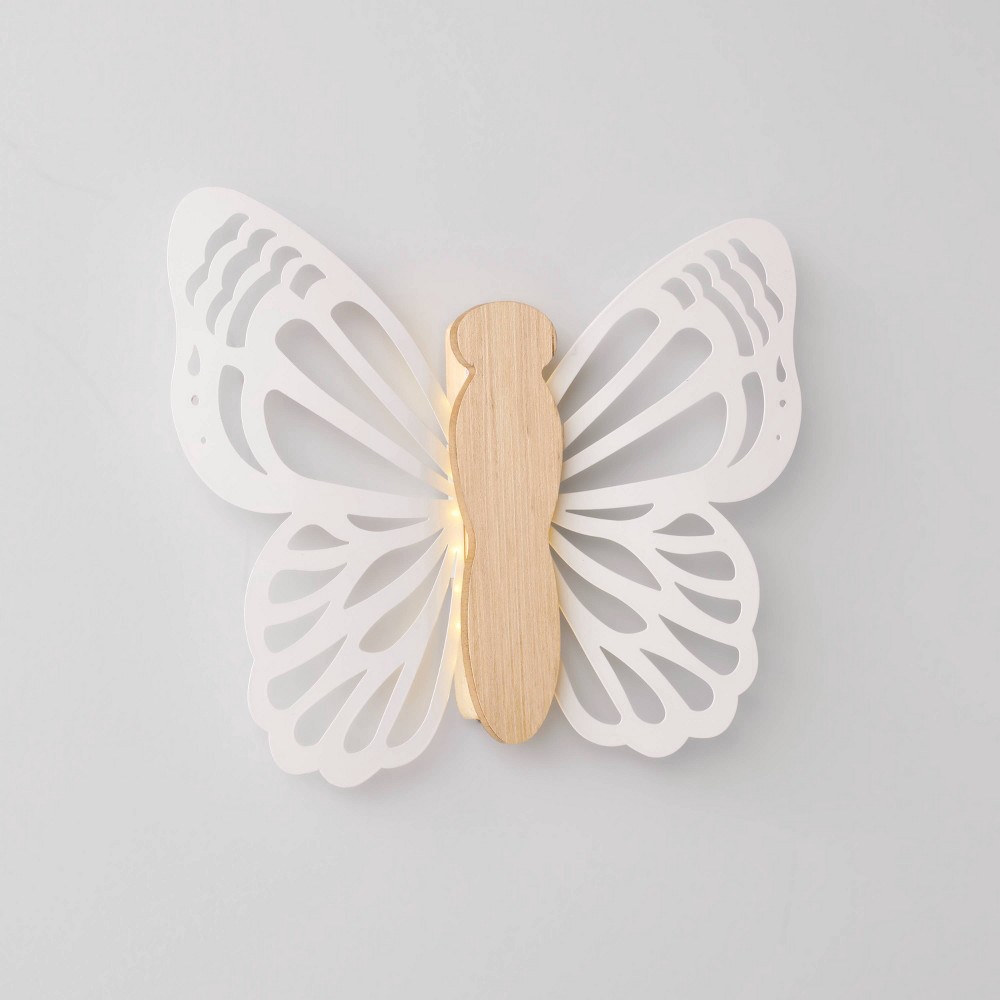 Butterfly Wood Lit Wall Decor Cream - Pillowfort 1 ct | Shipt