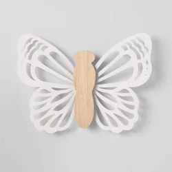Butterfly Wood Lit Kids' Wall Decor Cream - Pillowfort™