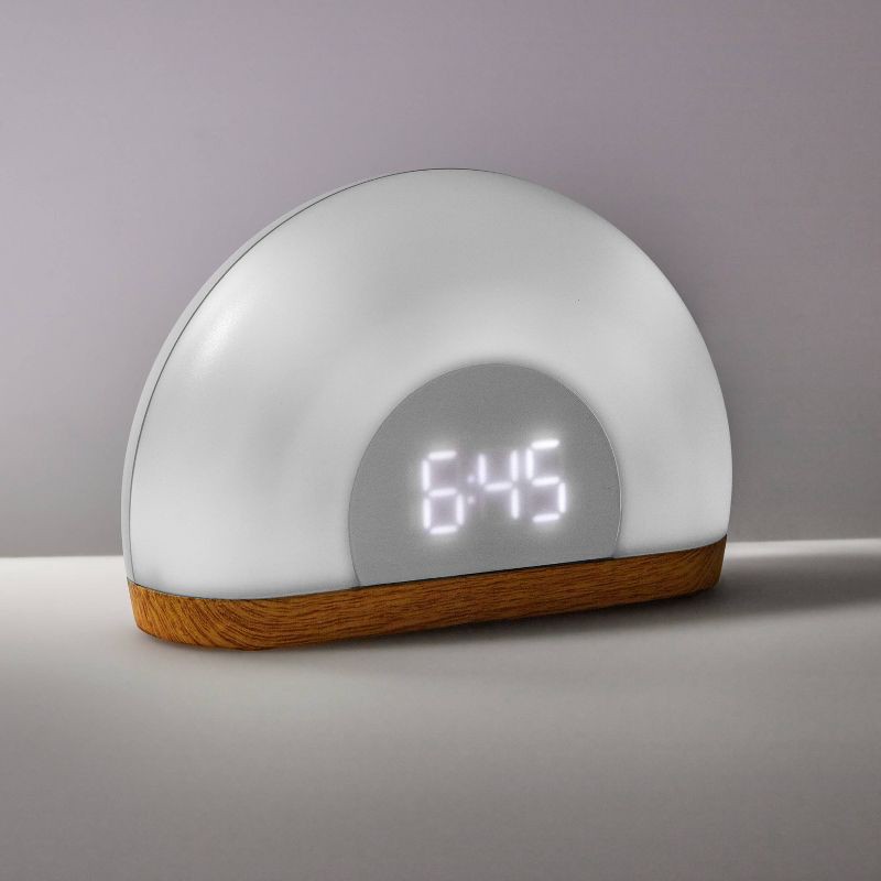 slide 4 of 7, Wake Up Light Rise with Wood Kids' Nightlight - Pillowfort™, 1 ct