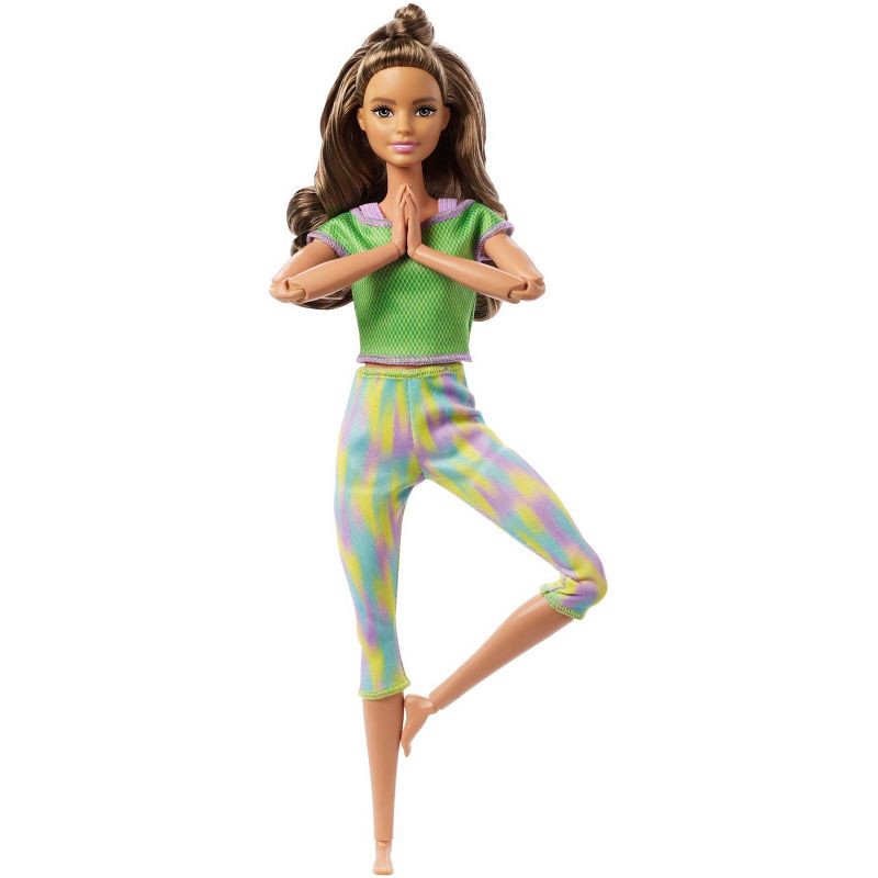 slide 2 of 7, ​Barbie Made to Move Doll - Green Dye Pants, 1 ct