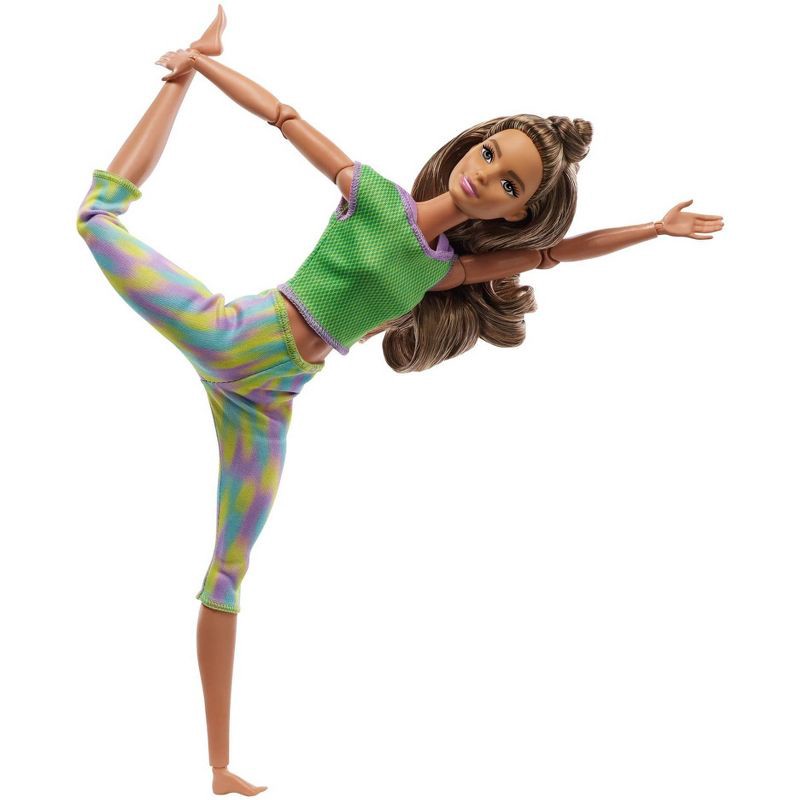 slide 3 of 7, ​Barbie Made to Move Doll - Green Dye Pants, 1 ct