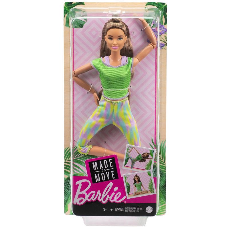 slide 4 of 7, ​Barbie Made to Move Doll - Green Dye Pants, 1 ct