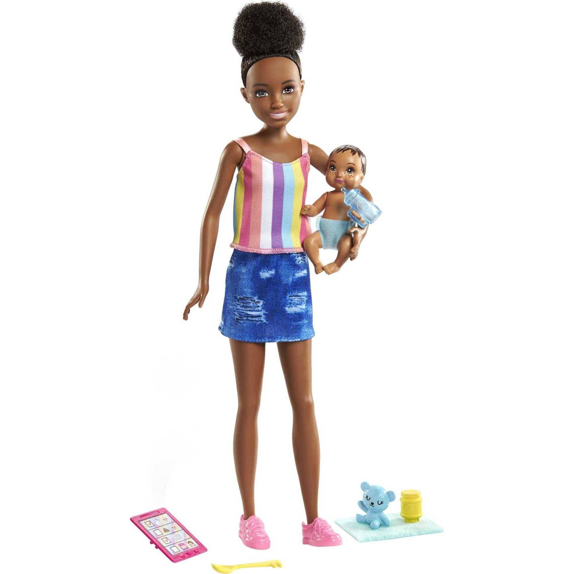 slide 1 of 6, Barbie Skipper Babysitters Inc. - Black Hair, 1 ct