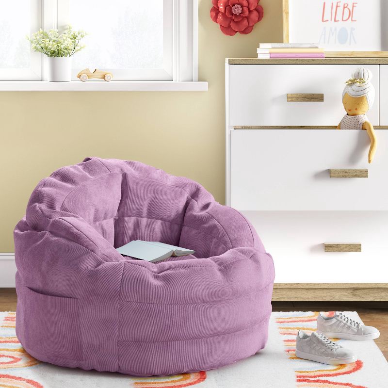 slide 2 of 6, Settle In Kids' Bean Bag Chair Purple - Pillowfort™, 1 ct