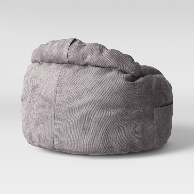 slide 4 of 6, Settle In Kids' Bean Bag Chair Gray - Pillowfort™: Toddler Seat, Indoor Use, Polystyrene Beads, Handle & Pocket, 1 ct