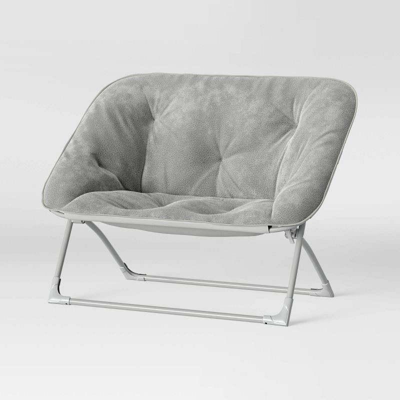 slide 2 of 5, Folding Dish Kids' Loveseat Gray - Pillowfort™, 1 ct