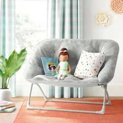 Folding Dish Kids' Loveseat Gray - Pillowfort™