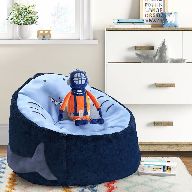 slide 2 of 6, Shark Kids' Bean Bag Chair - Pillowfort™, 1 ct