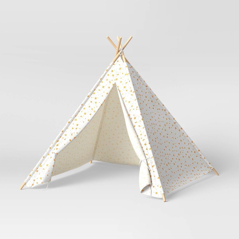 slide 8 of 12, Gold Foil Star Kids' Tent - Pillowfort™, 1 ct