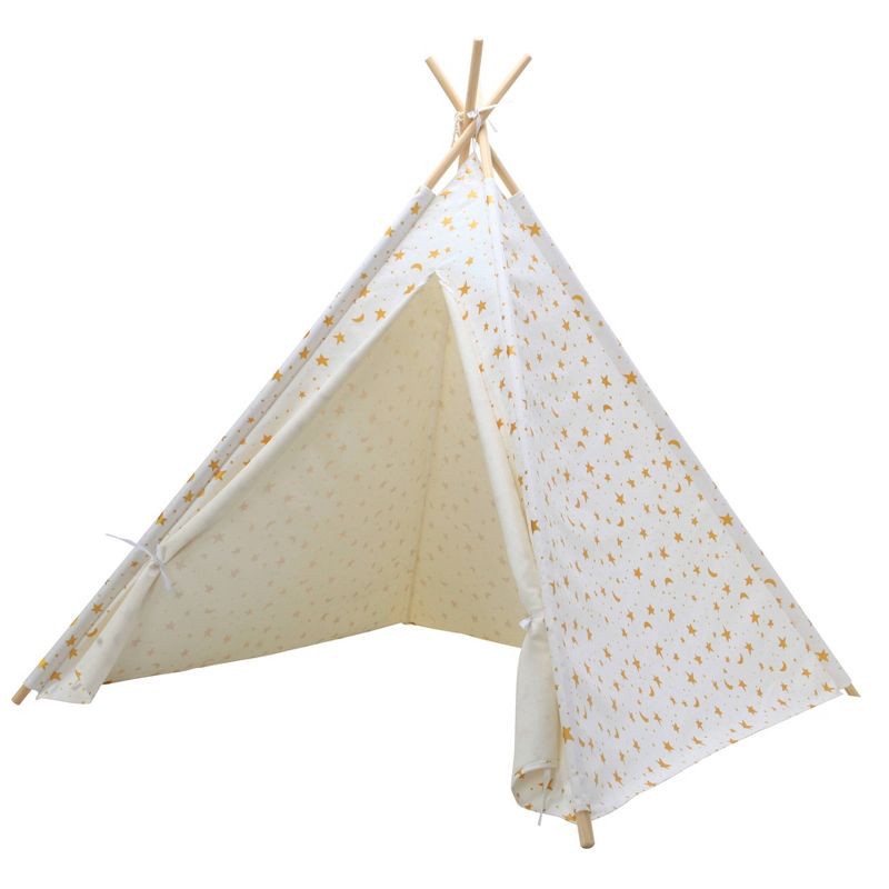 slide 10 of 12, Gold Foil Star Kids' Tent - Pillowfort™, 1 ct