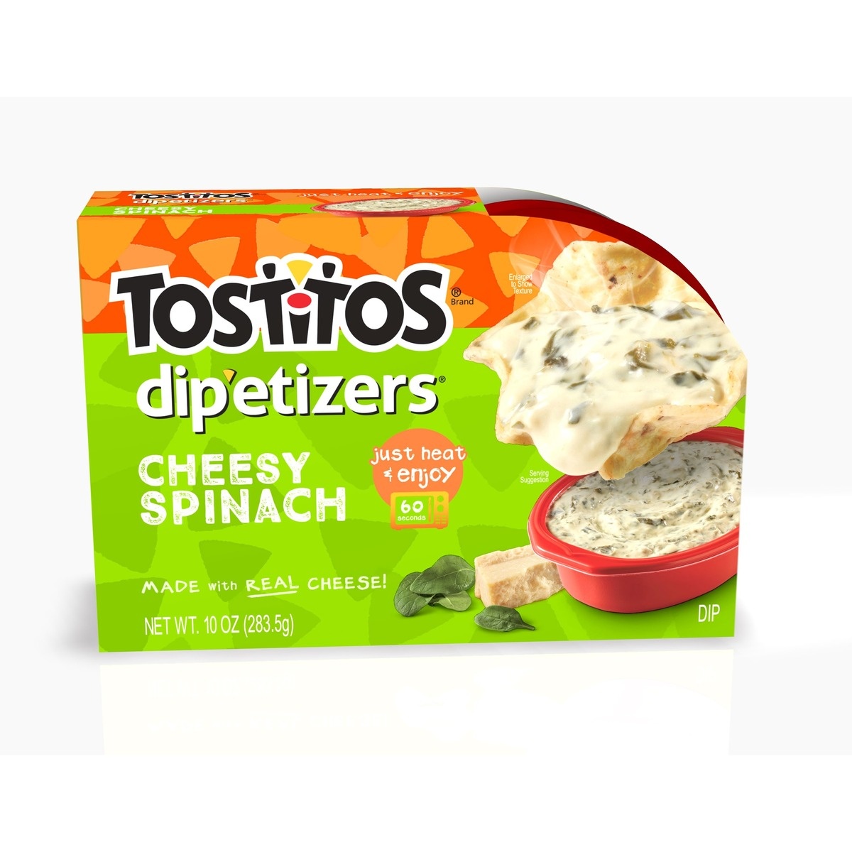 slide 1 of 1, Tostitos Cheesy Spinach & Artichoke Dipetizers, 10 oz